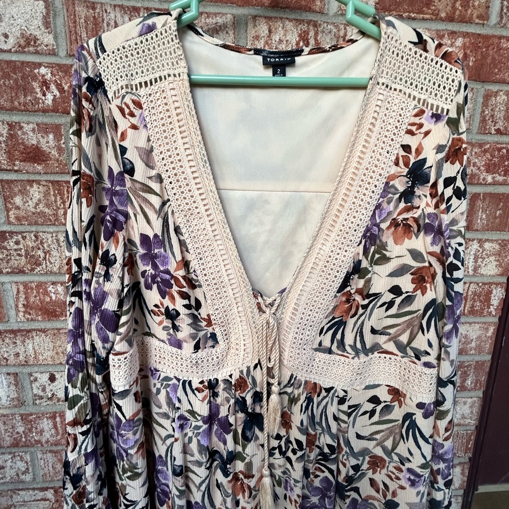 Torrid Mini Gauze Lace-Up Skater Dress 2X - Picture 3 of 11